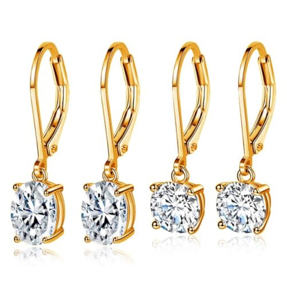 18K Gold Plated Dangle Earrings for Women